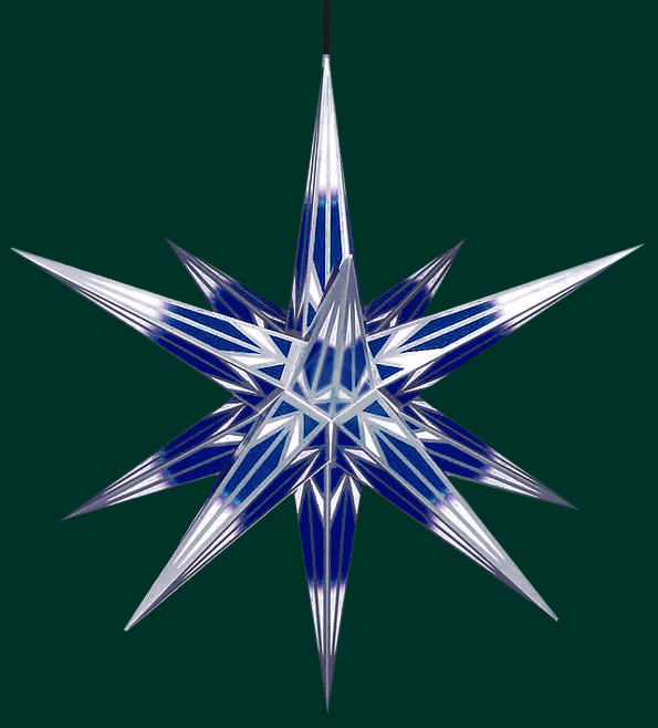 Weihnachtsstern Blau Weiß