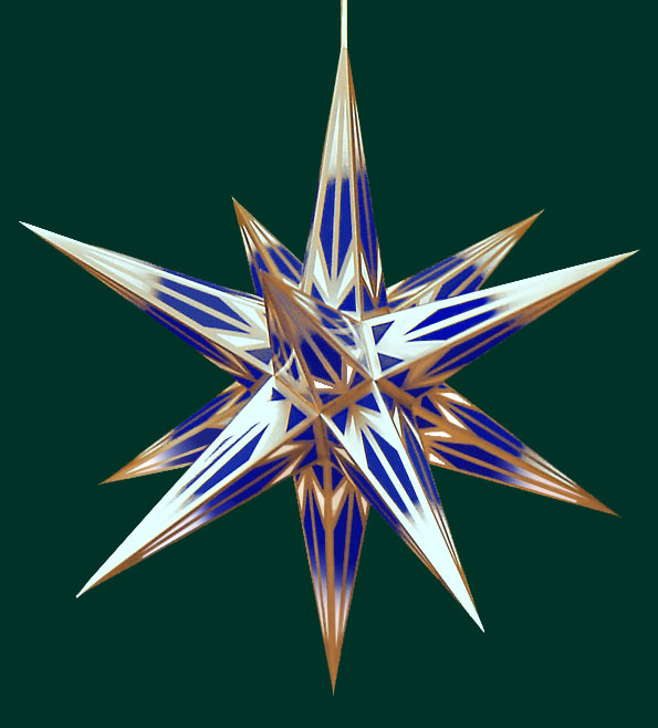 Weihnachtsstern Blau Weiß